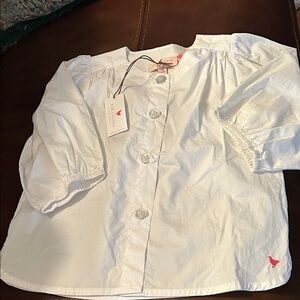 Pink Chicken Girls' White Button-Down Blouse